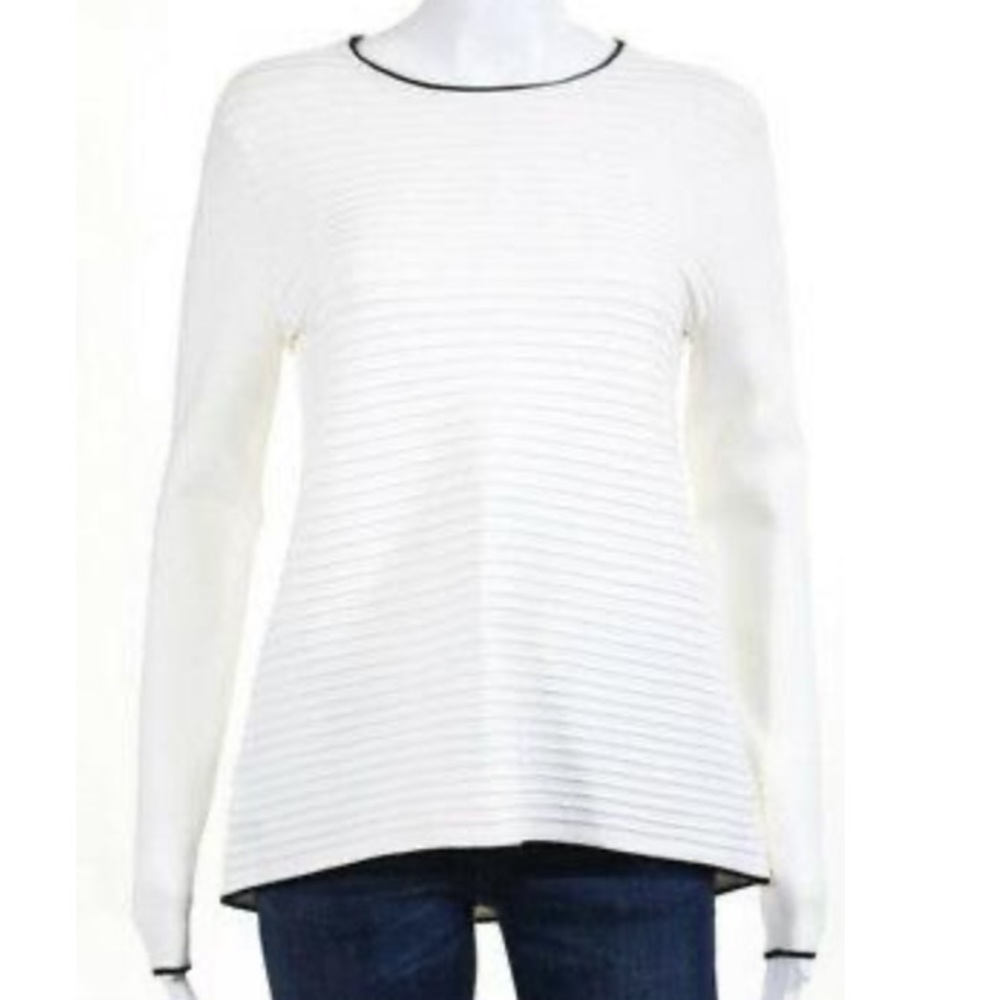 🦢TY-LR🦢AMALFI KNIT TOP WITH BLACK TRIM🦢